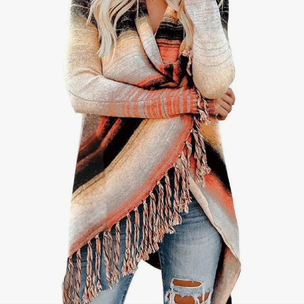 Multicolor Fringe Women's Sweater